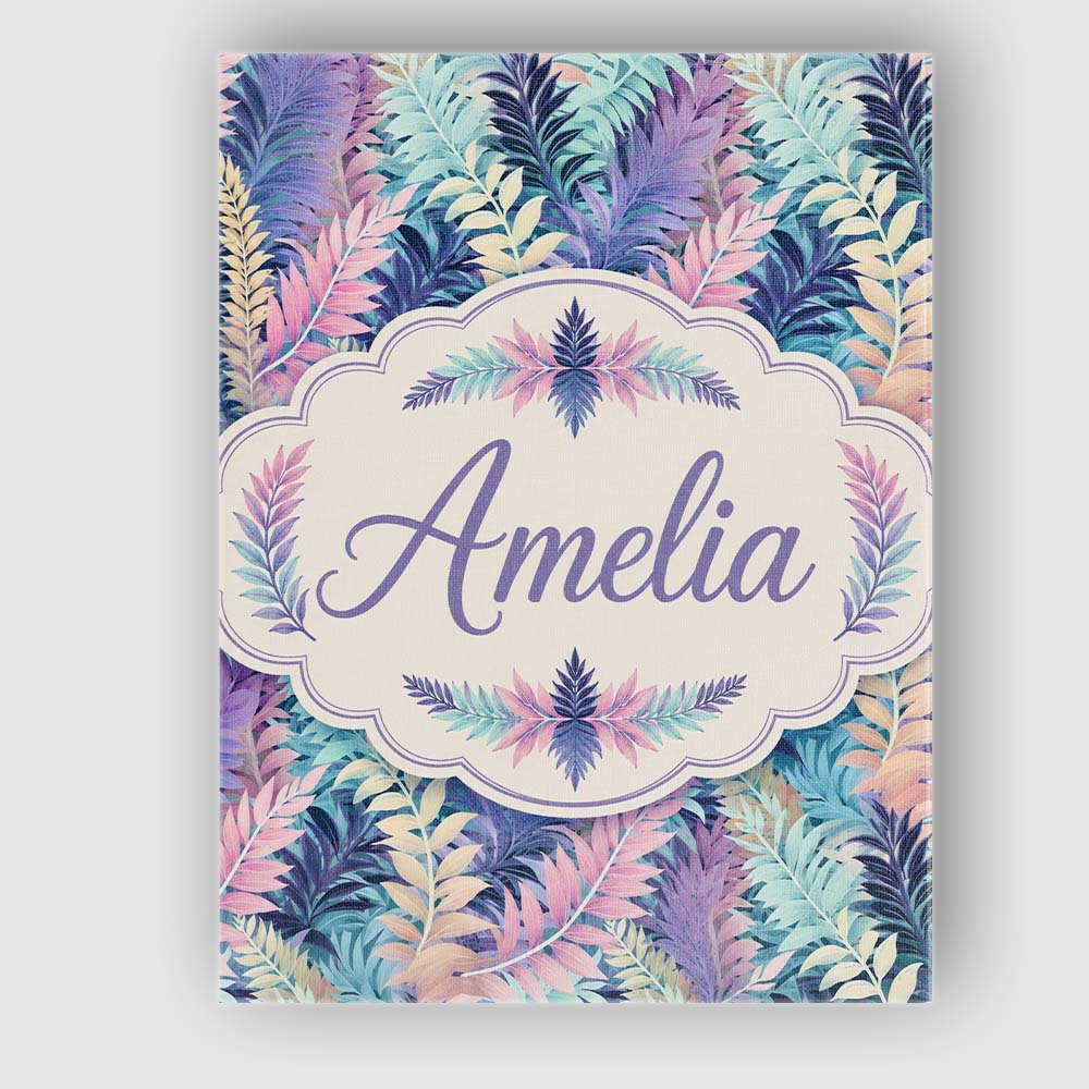 Personalised Name Pastel Multicolour Custom Premium Decorative Design Modern Room Accent Canvas Wall Art Print Decor Picture Ready to Hang