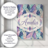 Personalised Name Pastel Multicolour Custom Premium Decorative Design Modern Room Accent Canvas Wall Art Print Decor Picture Ready to Hang