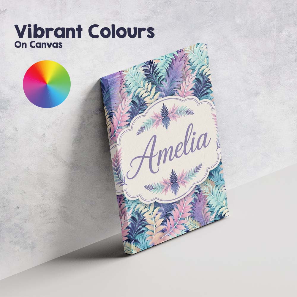 Personalised Name Pastel Multicolour Custom Premium Decorative Design Modern Room Accent Canvas Wall Art Print Decor Picture Ready to Hang