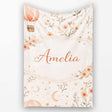 Watercolor Hot Air Balloon Floral Botanical Seamless Pattern Lovely  Personalised Custom Name Super Soft Fleece Blanket Bed Sofa Throw