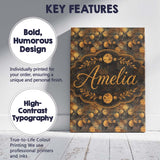 Personalised Name Grunge Abstract Circles Custom  Unique Gift Idea Elegant Feature Canvas Wall Art Print Decor Picture Ready to Hang