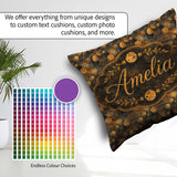 Custom Name Grunge Abstract Circles Seamless Pattern Texture Square Filled Cushion Throw Pillow Sofa Bed Home Decor Zip Washable UK Made