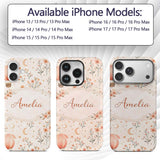 Watercolor Hot Air Balloon Floral Printed Design Custom Name Protective Phone Case Mobile Cover Durable Everyday Smartphone Shock Resistant