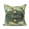 Custom Name Celestial Moon and Stars Seamless Pattern Dreamy Sky Square Filled Cushion Throw Pillow Sofa Bed Home Decor Zip Washable UK Made