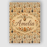 Personalised Name Antique Floral Vase Custom Modern Room Accent Creative Decorator Style Canvas Wall Art Print Decor Picture Ready to Hang