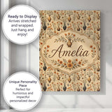Personalised Name Antique Floral Vase Custom Modern Room Accent Creative Decorator Style Canvas Wall Art Print Decor Picture Ready to Hang