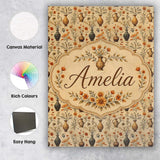 Personalised Name Antique Floral Vase Custom Modern Room Accent Creative Decorator Style Canvas Wall Art Print Decor Picture Ready to Hang