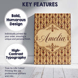 Personalised Name Classic Brown Vase Custom Premium Decorative Design Modern Room Accent Canvas Wall Art Print Decor Picture Ready to Hang