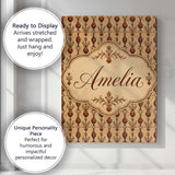 Personalised Name Classic Brown Vase Custom Premium Decorative Design Modern Room Accent Canvas Wall Art Print Decor Picture Ready to Hang