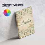 Personalised Name Soft Green Vase Floral Custom  Unique Gift Idea Elegant Feature Canvas Wall Art Print Decor Picture Ready to Hang