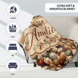 Rustic Aged Ceramic Vase Pattern in Earthy Tones Vintage Pottery  Personalised Custom Name Super Soft Fleece Blanket Bed Sofa Throw