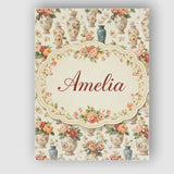 Personalised Name Elegant Floral Vase Custom Modern Room Accent Creative Decorator Style Canvas Wall Art Print Decor Picture Ready to Hang