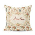 Custom Name Elegant Floral Vase Arrangement with Soft Roses and Square Filled Cushion Throw Pillow Sofa Bed Home Decor Zip Washable UK Made
