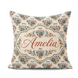 Custom Name Ornate Blue and Red Vase Pattern with Classic Floral Square Filled Cushion Throw Pillow Sofa Bed Home Decor Zip Washable UK Made