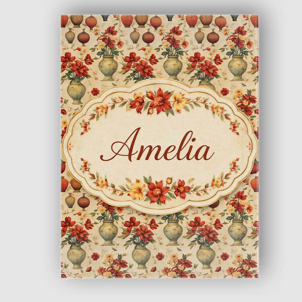 Personalised Name Classic Floral Bouquet in Custom  Bespoke Interior Contemporary Canvas Wall Art Print Decor Picture Ready to Hang