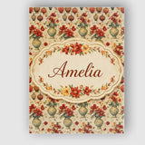 Personalised Name Classic Floral Bouquet in Custom  Bespoke Interior Contemporary Canvas Wall Art Print Decor Picture Ready to Hang