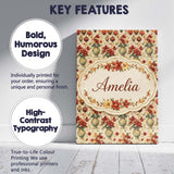Personalised Name Classic Floral Bouquet in Custom  Bespoke Interior Contemporary Canvas Wall Art Print Decor Picture Ready to Hang
