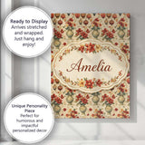 Personalised Name Classic Floral Bouquet in Custom  Bespoke Interior Contemporary Canvas Wall Art Print Decor Picture Ready to Hang