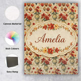 Personalised Name Classic Floral Bouquet in Custom  Bespoke Interior Contemporary Canvas Wall Art Print Decor Picture Ready to Hang