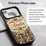 Rich Floral Arrangement with Tulips in Ornate Custom Name Protective Phone Case Mobile Cover Durable Everyday Smartphone Shock Resistant