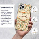 Vintage Floral and Vase Collection with Soft Custom Name Protective Phone Case Mobile Cover Durable Everyday Smartphone Shock Resistant