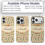 Vintage Floral and Vase Collection with Soft Custom Name Protective Phone Case Mobile Cover Durable Everyday Smartphone Shock Resistant