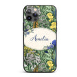 Tropical Botanical Garden Illustration Green Custom Name Protective Phone Case Mobile Cover Durable Everyday Smartphone Shock Resistant