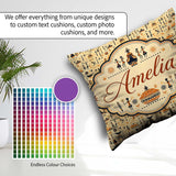 Custom Name Ancient Egyptian with Figures Symbols and Warm Earth Square Filled Cushion Throw Pillow Sofa Bed Home Decor Zip Washable UK Made