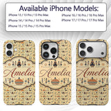 Ancient Egyptian with Figures Printed Design Custom Name Protective Phone Case Mobile Cover Durable Everyday Smartphone Shock Resistant