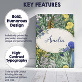 Personalised Name Tropical Botanical Garden Illustration Green Custom Modern Room Accent Canvas Wall Art Print Decor Picture Ready to Hang