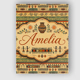 Personalised Name Geometric Tribal Stripe Custom  Unique Gift Idea Elegant Feature Canvas Wall Art Print Decor Picture Ready to Hang