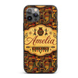 Bold African Inspired Geometric Patchwork Pattern Custom Name Protective Phone Case Mobile Cover Durable Everyday Smartphone Shock Resistant