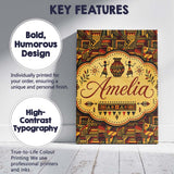 Personalised Name Bold African Inspired Custom  Modern Room Accent Elegant Feature Canvas Wall Art Print Decor Picture Ready to Hang