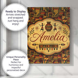 Personalised Name Bold African Inspired Custom  Modern Room Accent Elegant Feature Canvas Wall Art Print Decor Picture Ready to Hang