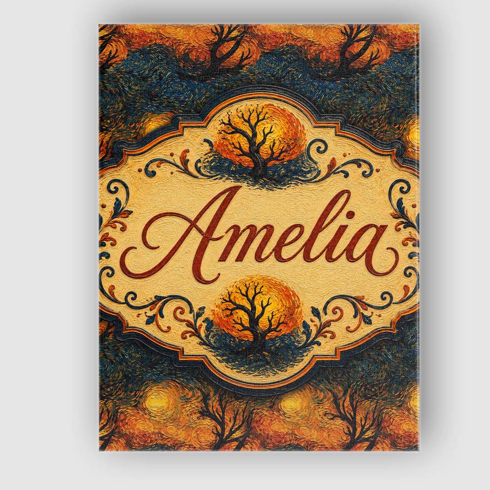 Personalised Name Artistic Swirl Landscape Custom  Unique Gift Idea Elegant Feature Canvas Wall Art Print Decor Picture Ready to Hang