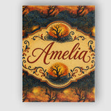 Personalised Name Artistic Swirl Landscape Custom  Unique Gift Idea Elegant Feature Canvas Wall Art Print Decor Picture Ready to Hang