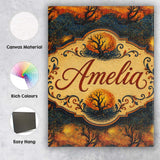 Personalised Name Artistic Swirl Landscape Custom  Unique Gift Idea Elegant Feature Canvas Wall Art Print Decor Picture Ready to Hang