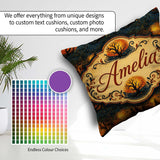 Custom Name Artistic Swirl Landscape with Trees and Sun in Brush Square Filled Cushion Throw Pillow Sofa Bed Home Decor Zip Washable UK Made
