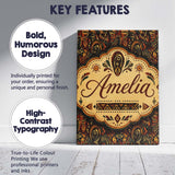 Personalised Name Intricate Tribal Mask and Custom  Bespoke Interior Contemporary Canvas Wall Art Print Decor Picture Ready to Hang