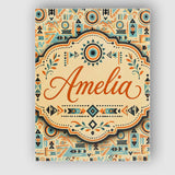 Personalised Name Geometric Pattern with Custom  Unique Gift Idea Elegant Feature Canvas Wall Art Print Decor Picture Ready to Hang