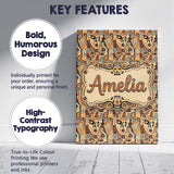 Personalised Name Abstract Tribal Line Custom  Modern Room Accent Elegant Feature Canvas Wall Art Print Decor Picture Ready to Hang