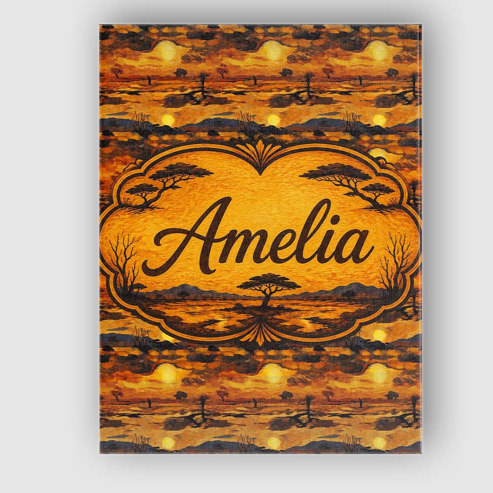 Personalised Name Textured African Landscape Custom Bespoke  Contemporary Display Canvas Wall Art Print Decor Picture Ready to Hang