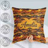 Custom Name Textured African Landscape with Sunset Scene in Warm Square Filled Cushion Throw Pillow Sofa Bed Home Decor Zip Washable UK Made