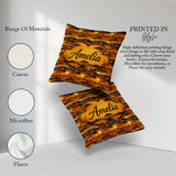 Custom Name Textured African Landscape with Sunset Scene in Warm Square Filled Cushion Throw Pillow Sofa Bed Home Decor Zip Washable UK Made