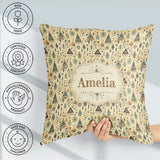 Custom Name Tribal Geometric Pattern with Circles and Symbols in Square Filled Cushion Throw Pillow Sofa Bed Home Decor Zip Washable UK Made