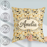 Custom Name Minimalist African Savanna Pattern with Wildlife and Square Filled Cushion Throw Pillow Sofa Bed Home Decor Zip Washable UK Made
