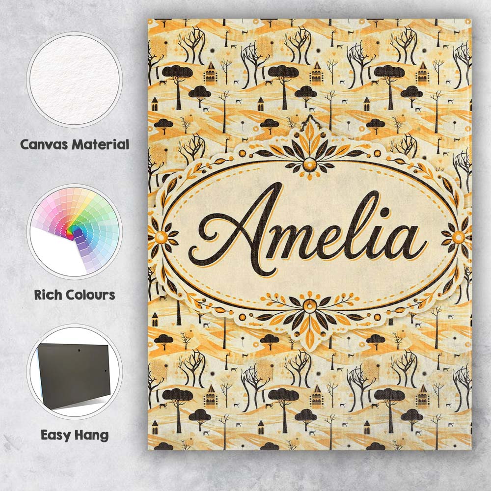 Personalised Name Minimalist African Custom Premium Decorative Design Modern Room Accent Canvas Wall Art Print Decor Picture Ready to Hang