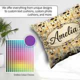 Custom Name Minimalist African Savanna Pattern with Wildlife and Square Filled Cushion Throw Pillow Sofa Bed Home Decor Zip Washable UK Made