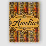 Personalised Name Bold Tribal Panel Pattern Custom  Bespoke Interior Contemporary Canvas Wall Art Print Decor Picture Ready to Hang