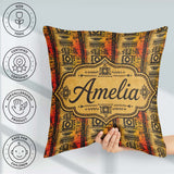 Custom Name Bold Tribal Panel with Geometric Blocks in Black and Square Filled Cushion Throw Pillow Sofa Bed Home Decor Zip Washable UK Made